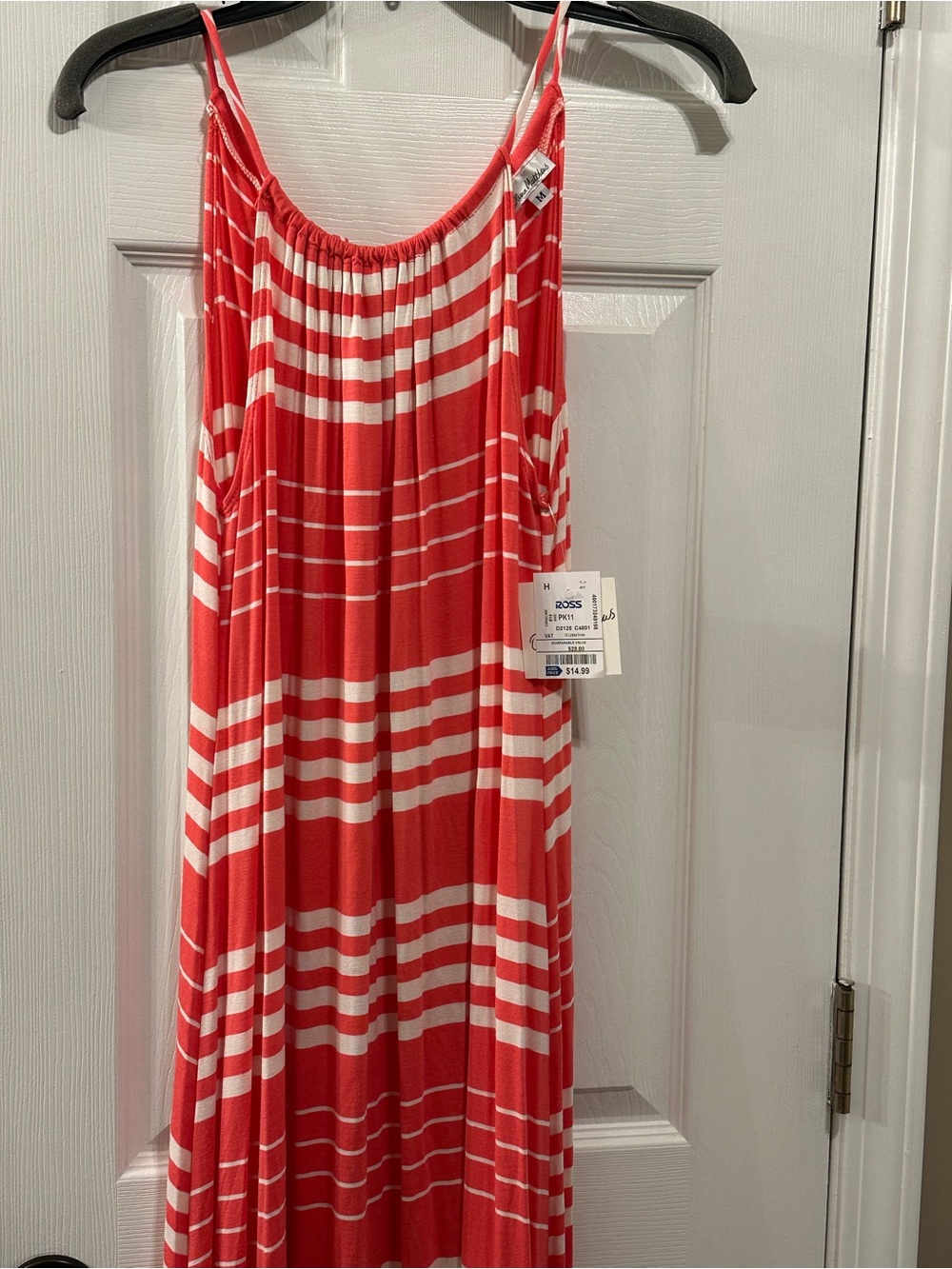 Olivia Matthews Coral and White Striped Dress